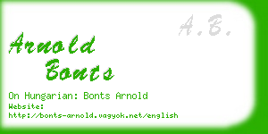 arnold bonts business card